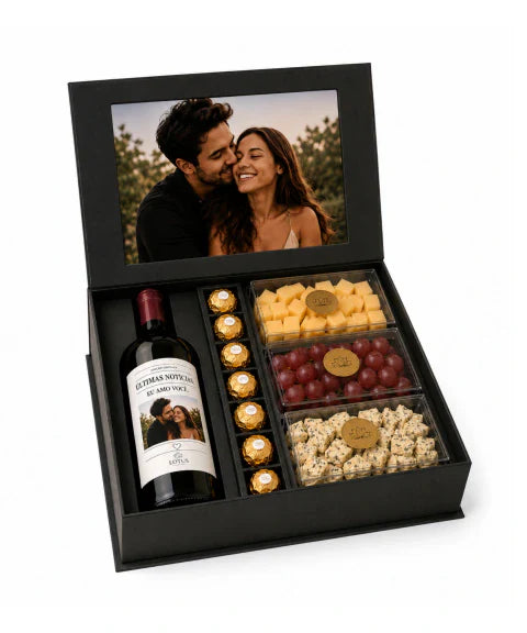 Box Premium De Queijos E Vinhos - Porta Retrato