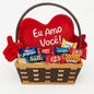 Cesta Coração De Afeto Com Chocolates